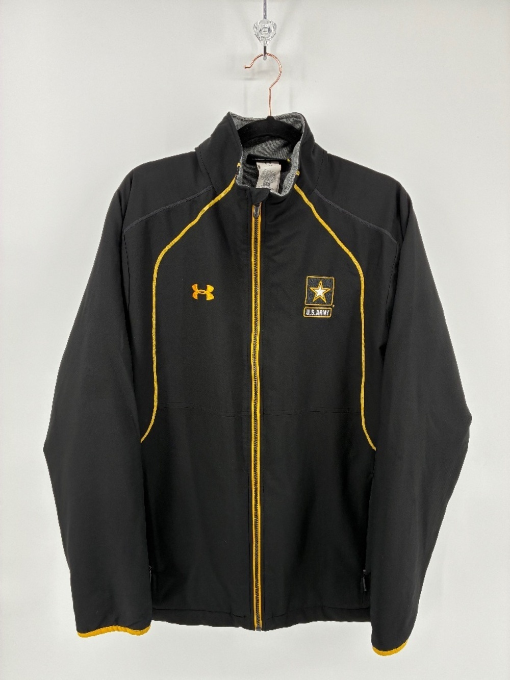 Under Armour U.S. Army Men's Black Jacket with Yellow Accents